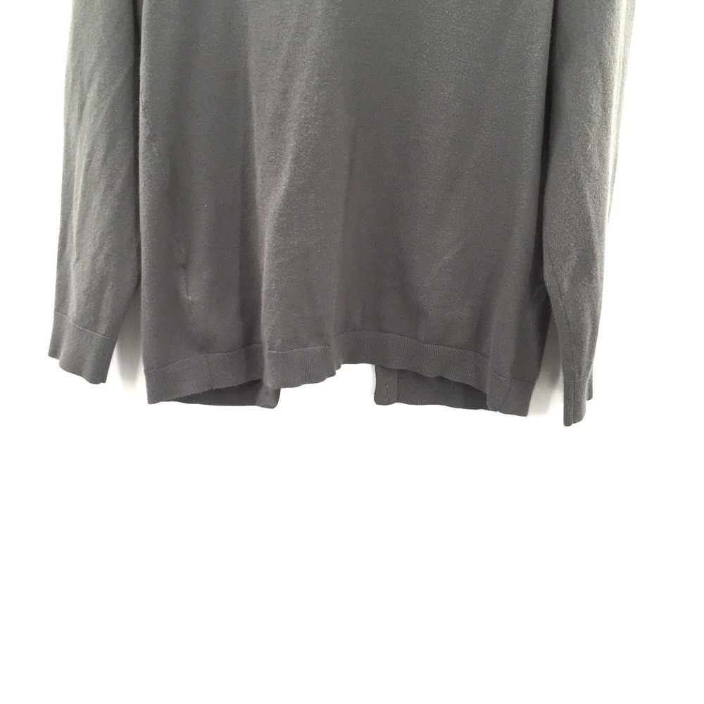 Lands End Outfitters classic gray cardigan sweater lightweight preppy nautical M - Picture 10 of 11